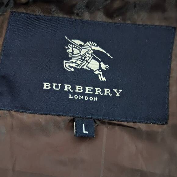 Burberry Chocolate Fitted Puffer Jacket sz Large Full zip - Picture 12 of 12